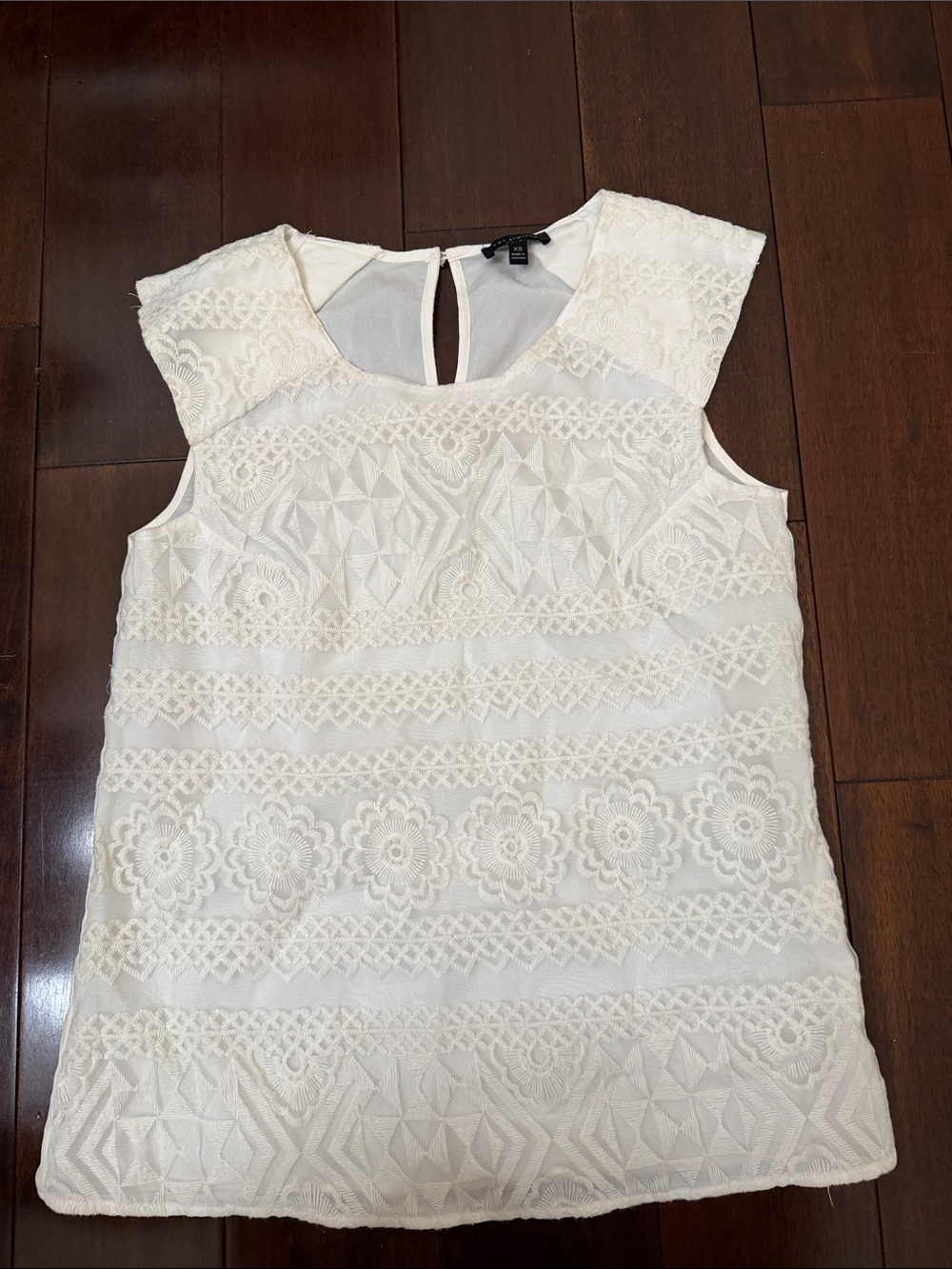 The Limited Ivory Embroidered Shell Top